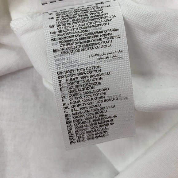 Adidas Mens Heathered Flag Logo Crewneck Short Sleeve T-Shirt White L - Picture 3 of 4